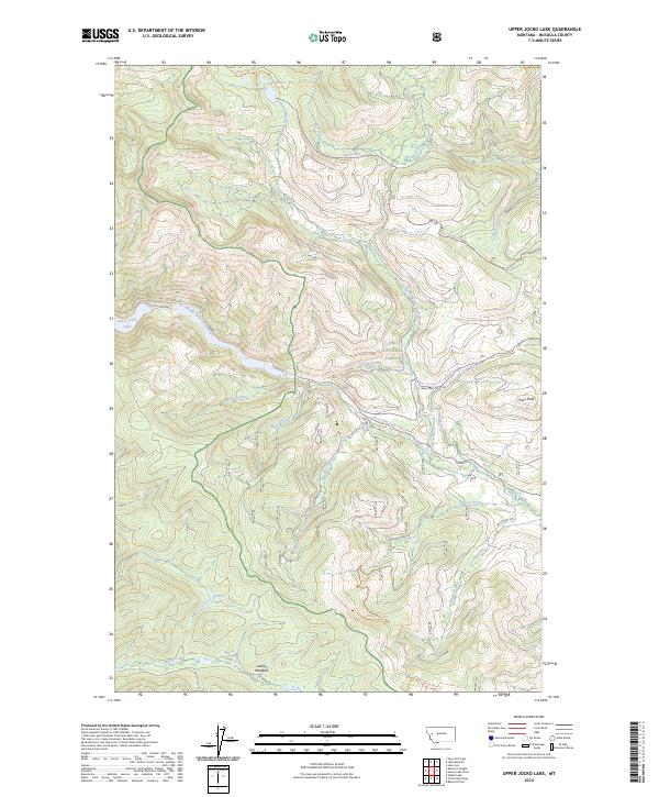 Upper Jocko Lake, MT — USGS 7.5-minute topo (2024)