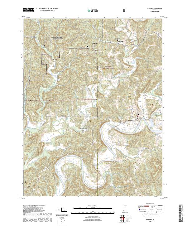 Williams, IN — USGS 7.5-minute topo (2022)