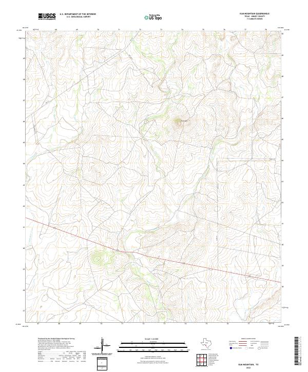 Elm Mountain, TX — USGS 7.5-minute topo (2022)