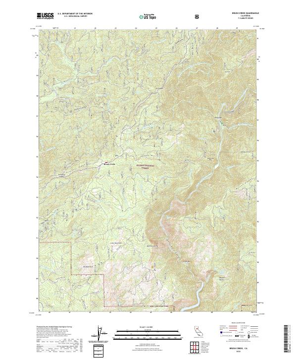 Brush Creek, CA — USGS 7.5-minute topo (2022)