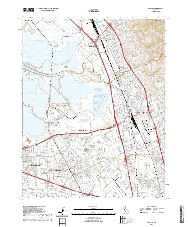 Milpitas, CA — USGS 7.5-minute topo (2021)