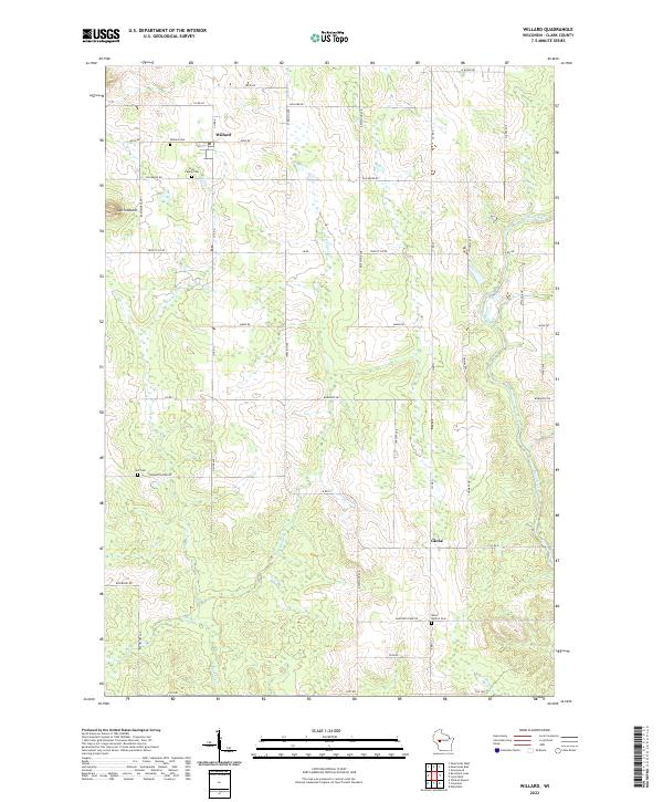 Willard, WI — USGS 7.5-minute topo (2022)