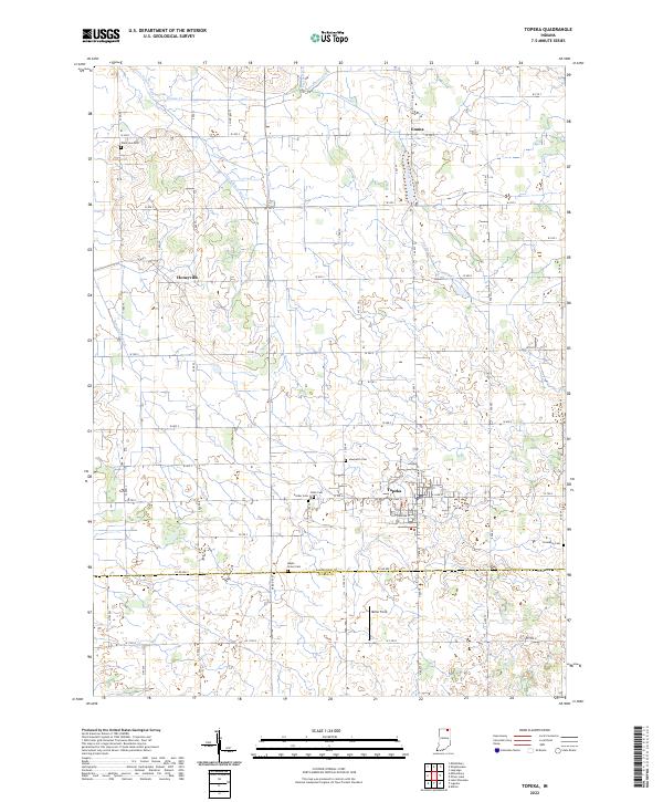 Topeka, IN — USGS 7.5-minute topo (2022)