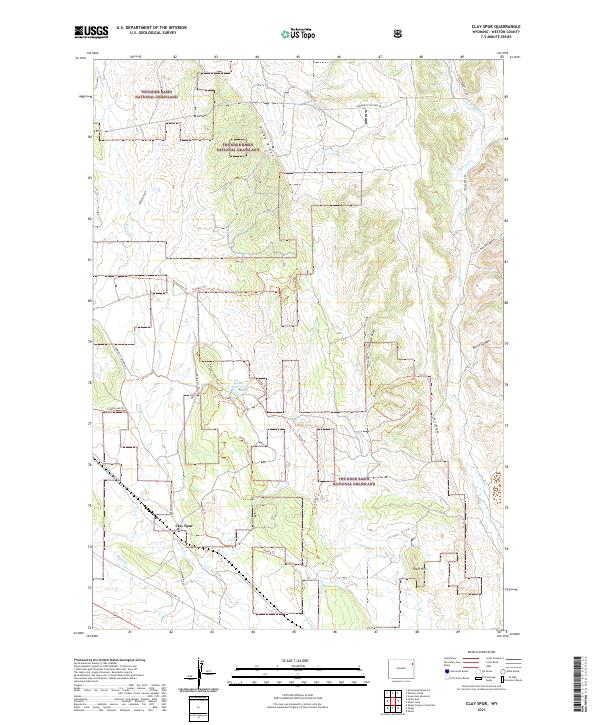 Clay Spur, WY — USGS 7.5-minute topo (2021)