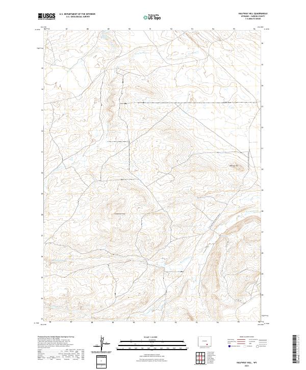Halfway Hill, WY — USGS 7.5-minute topo (2021)