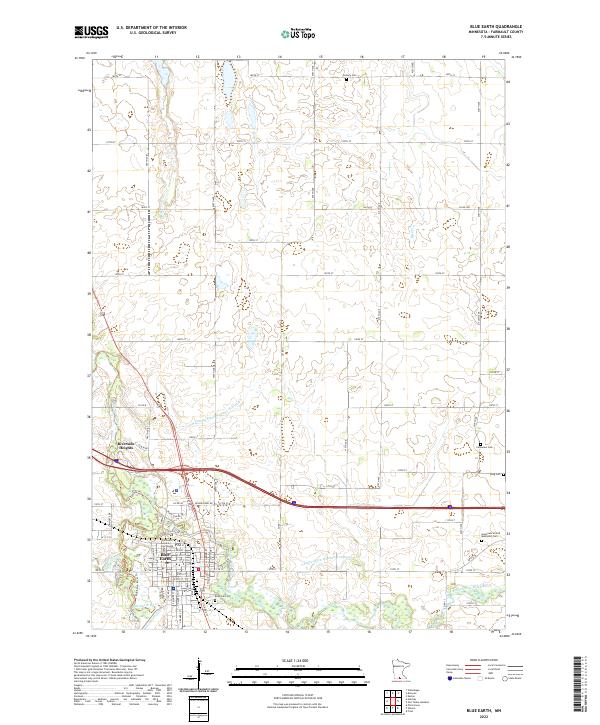 Blue Earth, MN — USGS 7.5-minute topo (2022)
