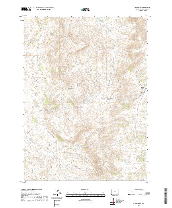 Three Forks, WY — USGS 7.5-minute topo (2021)