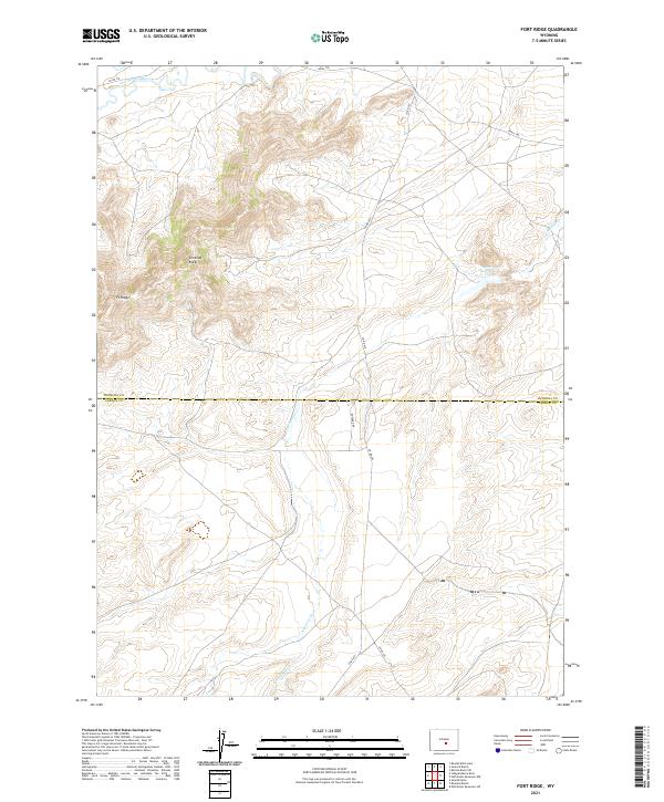Fort Ridge, WY — USGS 7.5-minute topo (2021)