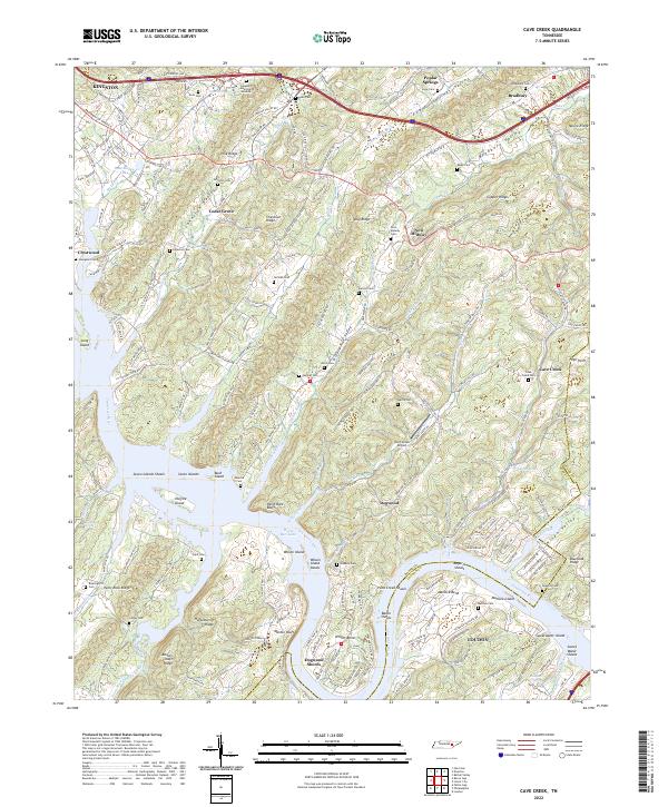 Cave Creek, TN — USGS 7.5-minute topo (2022)
