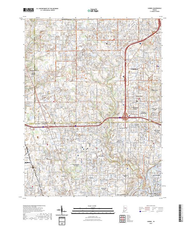 Carmel, IN — USGS 7.5-minute topo (2022)