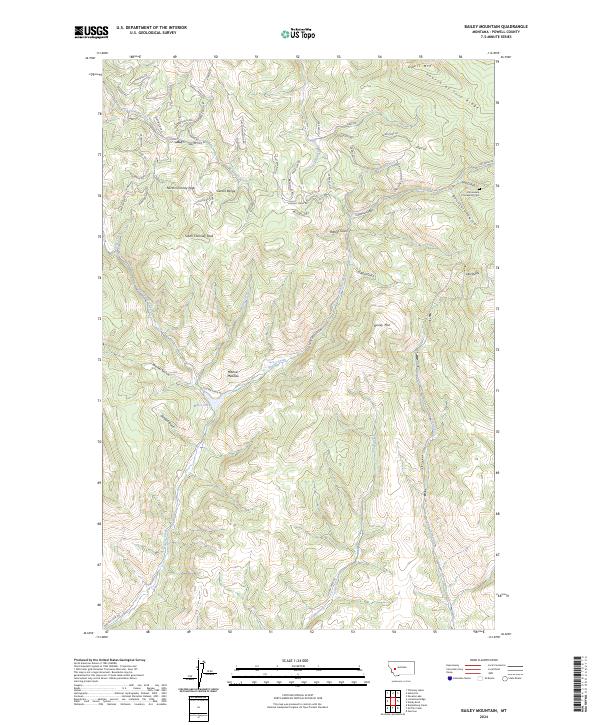Bailey Mountain, MT — USGS 7.5-minute topo (2024)