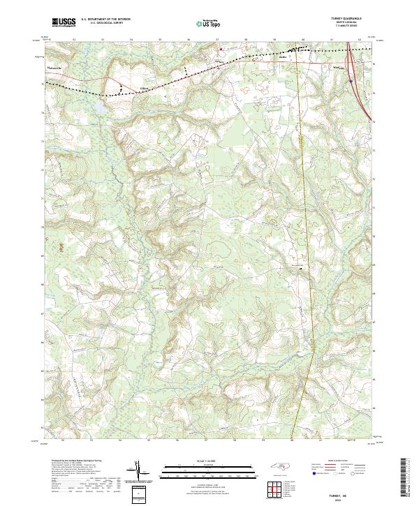 Turkey, NC — USGS 7.5-minute topo (2022)
