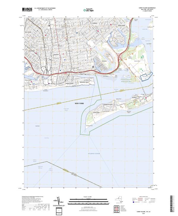 Coney Island, NY-NJ — USGS 7.5-minute topo (2023)