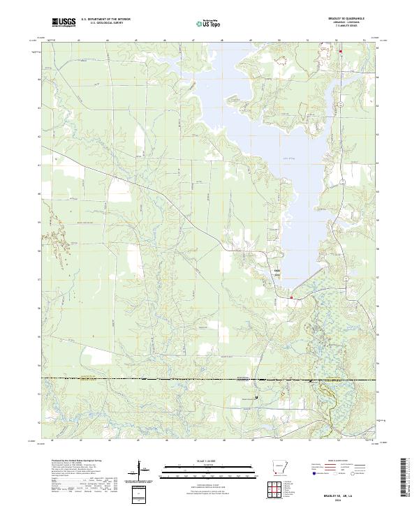 Bradley SE, AR-LA — USGS 7.5-minute topo (2024)