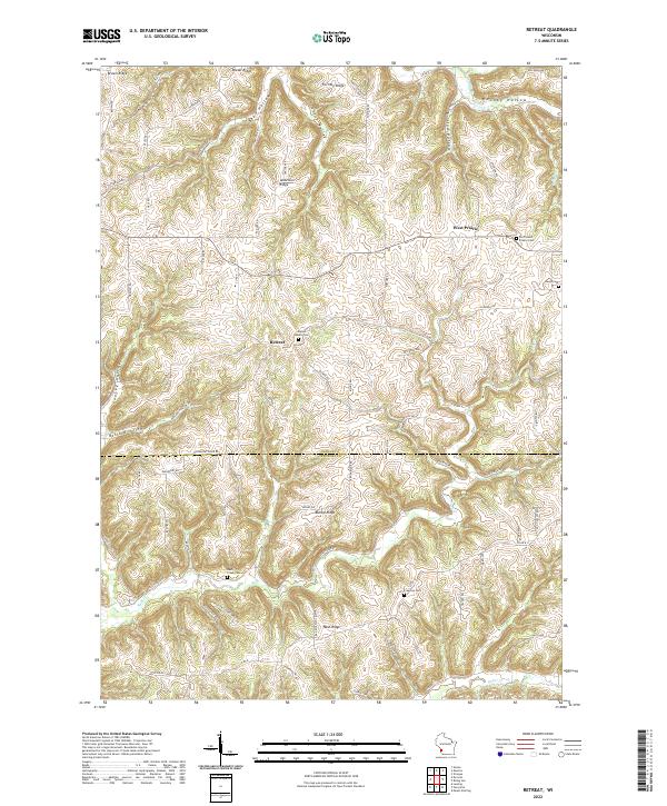 Retreat, WI — USGS 7.5-minute topo (2022)