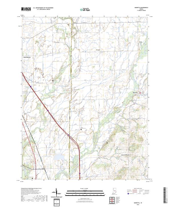 Marietta, IN — USGS 7.5-minute topo (2022)