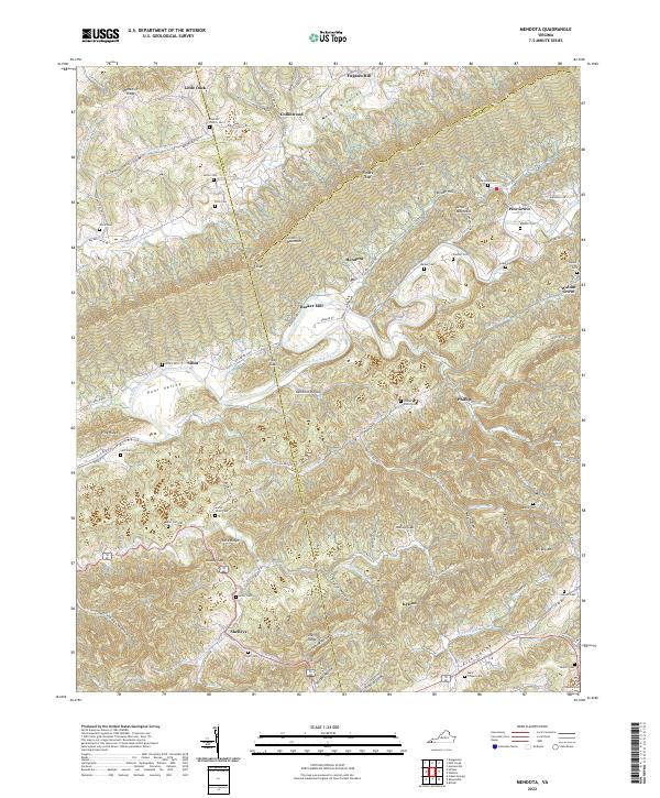Mendota, VA — USGS 7.5-minute topo (2022)