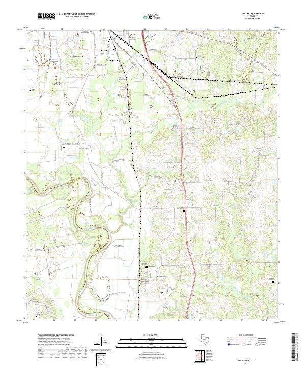 Courtney, TX — USGS 7.5-minute topo (2022)