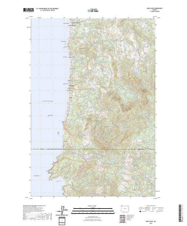 Arch Cape, OR — USGS 7.5-minute topo (2024)