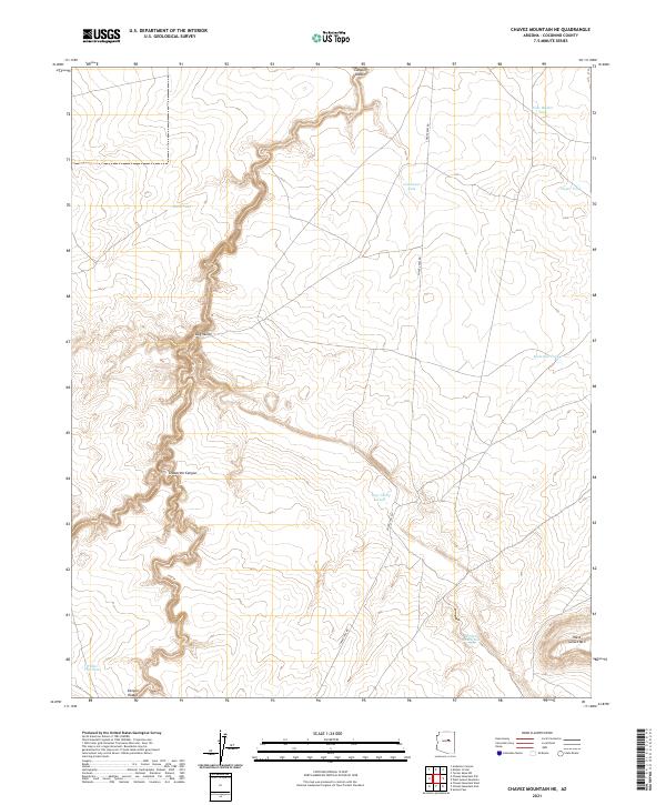 Chavez Mountain NE, AZ — USGS 7.5-minute topo (2021)