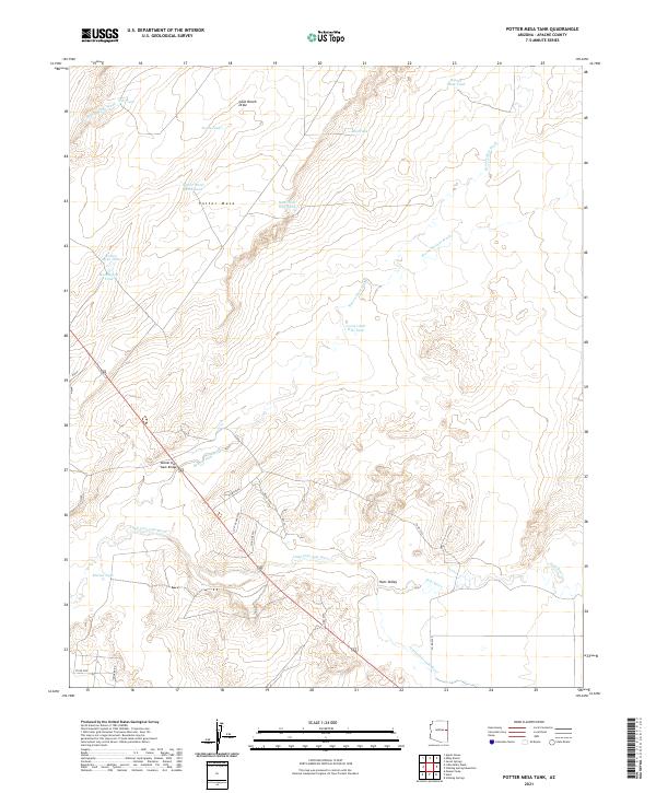Potter Mesa Tank, AZ — USGS 7.5-minute topo (2021)