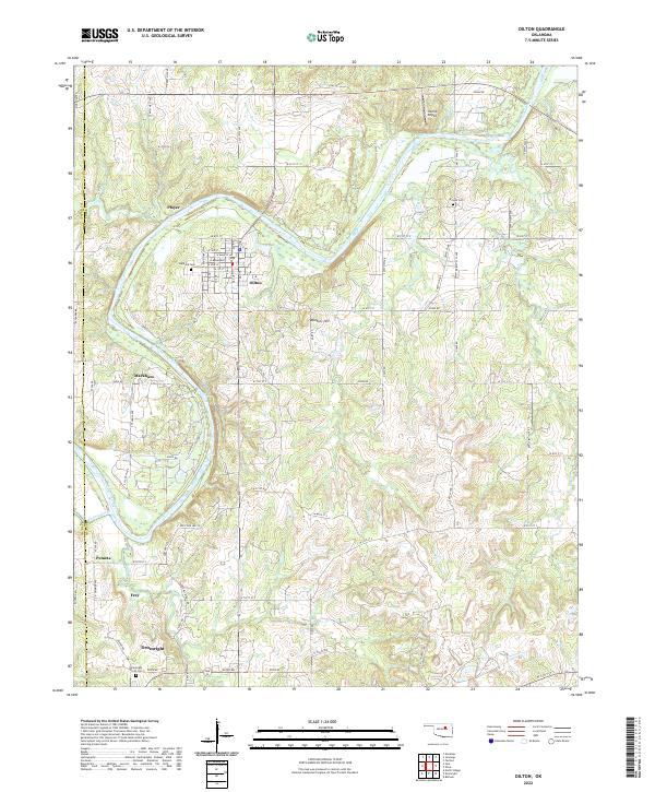 Oilton, OK — USGS 7.5-minute topo (2022)