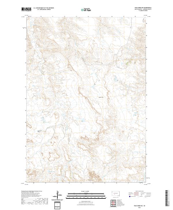 Pass Creek NE, SD — USGS 7.5-minute topo (2021)