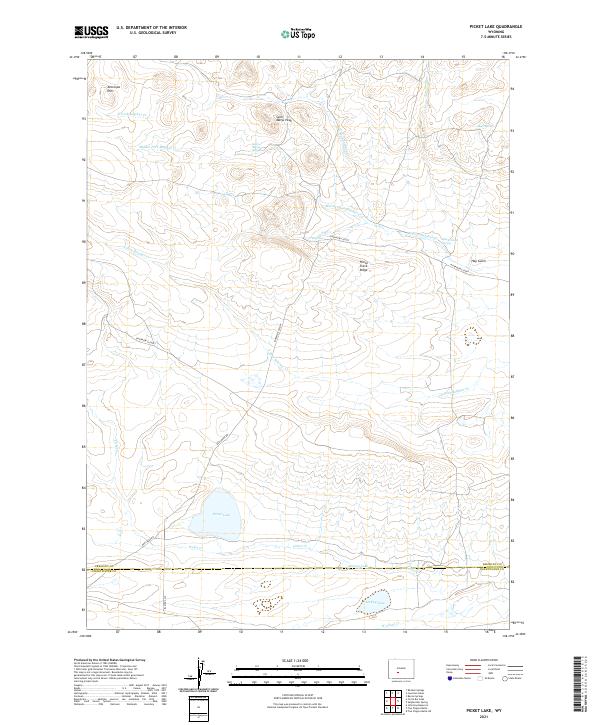 Picket Lake, WY — USGS 7.5-minute topo (2021)