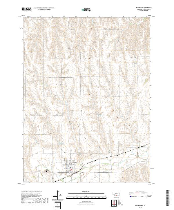 Beaver City, NE — USGS 7.5-minute topo (2021)