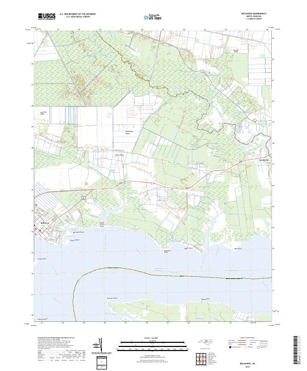 Belhaven, NC — USGS 7.5-minute topo (2022)