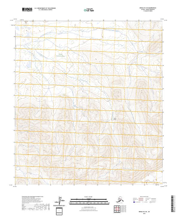 Denali B-2 SE, AK — USGS 7.5-minute topo (2023)