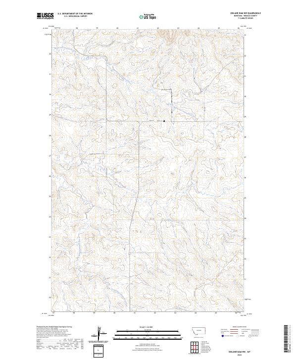 Odland Dam NW, MT — USGS 7.5-minute topo (2024)