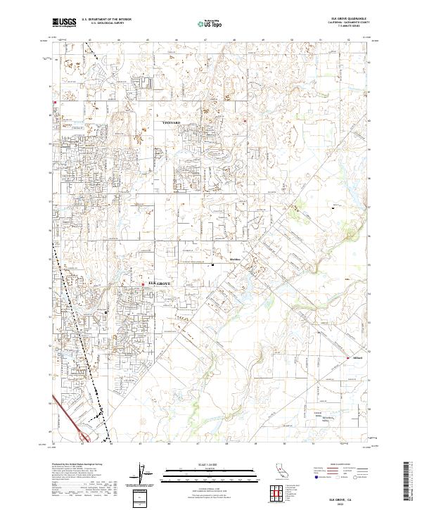 Elk Grove, CA — USGS 7.5-minute topo (2022)