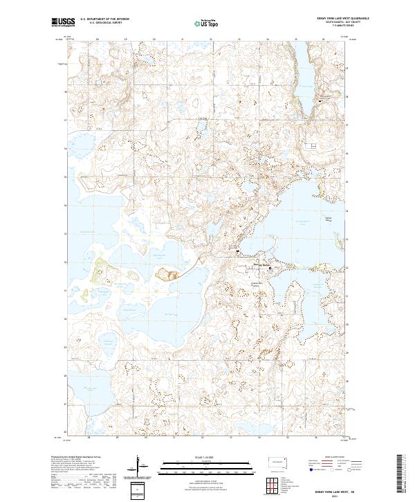 Enemy Swim Lake West, SD — USGS 7.5-minute topo (2021)