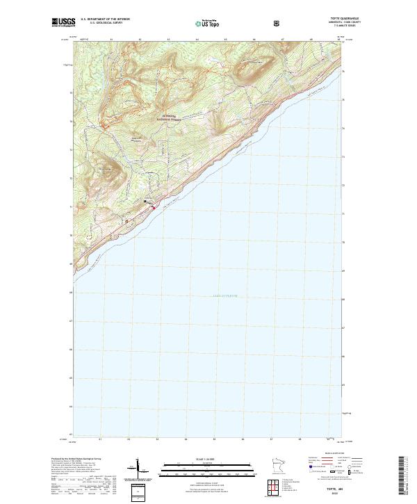Tofte, MN — USGS 7.5-minute topo (2022)