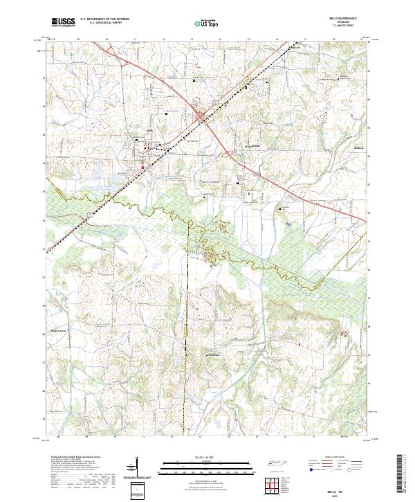 Bells, TN — USGS 7.5-minute topo (2022)
