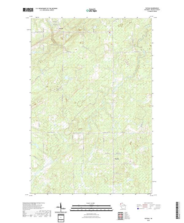 Patzau, WI — USGS 7.5-minute topo (2022)