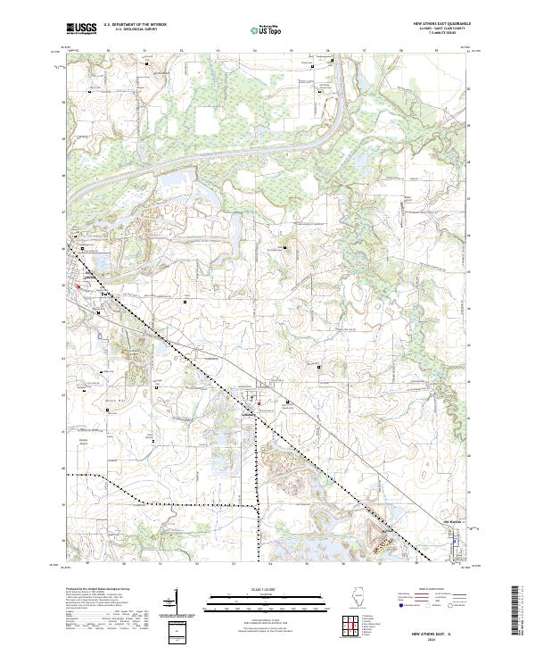 New Athens East, IL — USGS 7.5-minute topo (2024)