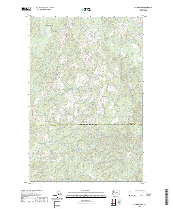 Elkhorn Creek, WA — USGS 7.5-minute topo (2023)