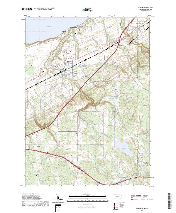 North East, PA-NY — USGS 7.5-minute topo (2023)