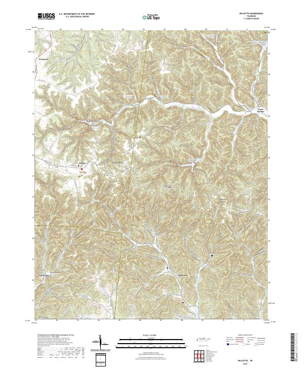 Willette, TN — USGS 7.5-minute topo (2022)