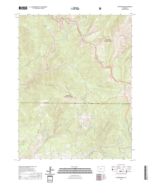Pahlone Peak, CO — USGS 7.5-minute topo (2022)