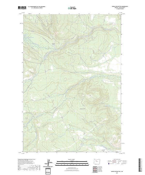 Sidwalter Buttes, OR — USGS 7.5-minute topo (2023)