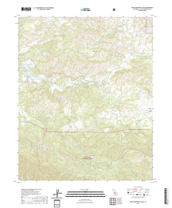 Santa Margarita Lake, CA — USGS 7.5-minute topo (2021)