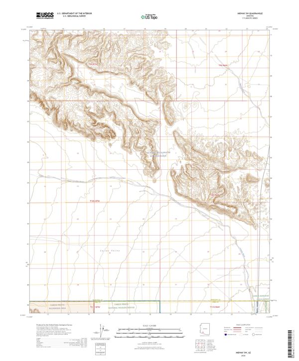 Midway SW, AZ — USGS 7.5-minute topo (2026)