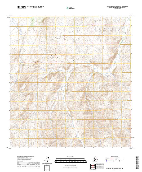 Talkeetna Mountains B-1 SW, AK — USGS 7.5-minute topo (2023)