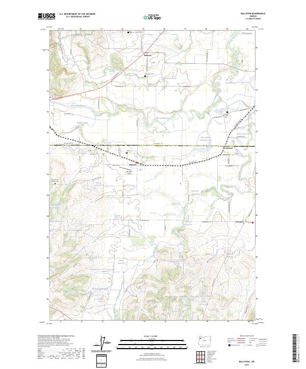 Ballston, OR — USGS 7.5-minute topo (2023)