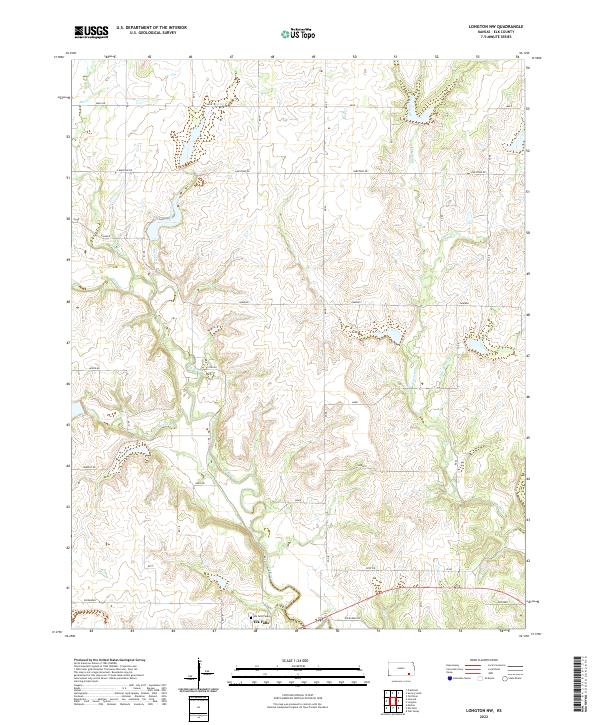 Longton NW, KS — USGS 7.5-minute topo (2022)
