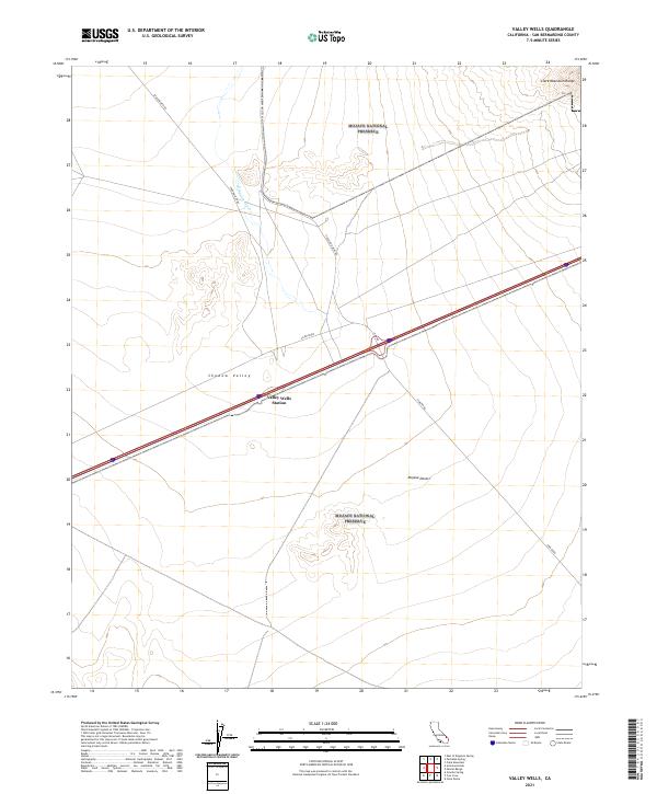 Valley Wells, CA — USGS 7.5-minute topo (2021)