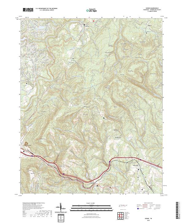 Ozone, TN — USGS 7.5-minute topo (2022)